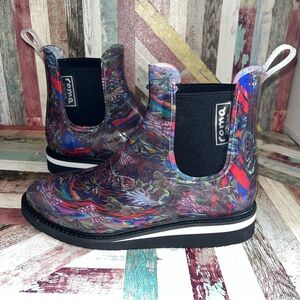 Roma Women’s Vegan Rubber Rain Boots NEW Waterproof Art22 Print Butterfly SZ 9